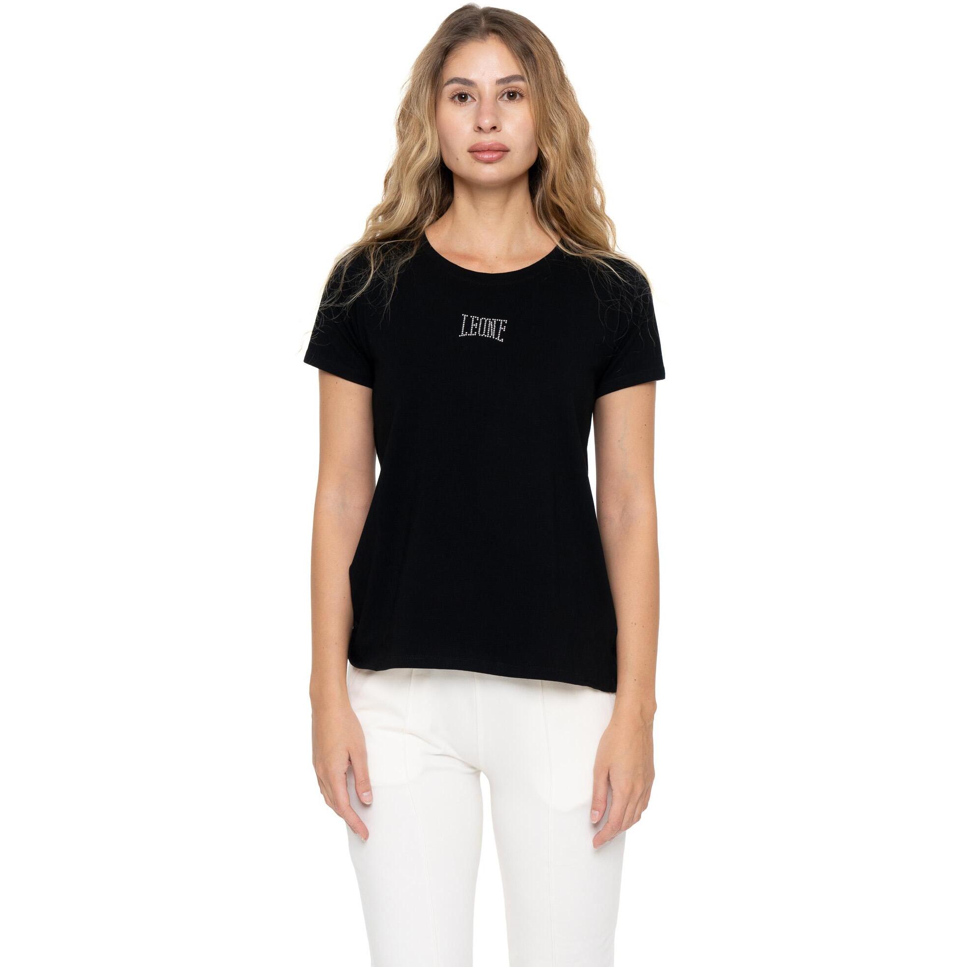 Camiseta de manga corta para mujer Leone 1947 Never Without, logo de diamantes