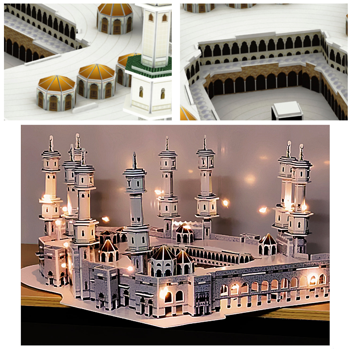 Puzzle 3D in cartone della Grande Moschea della Mecca. 150 pezzi.