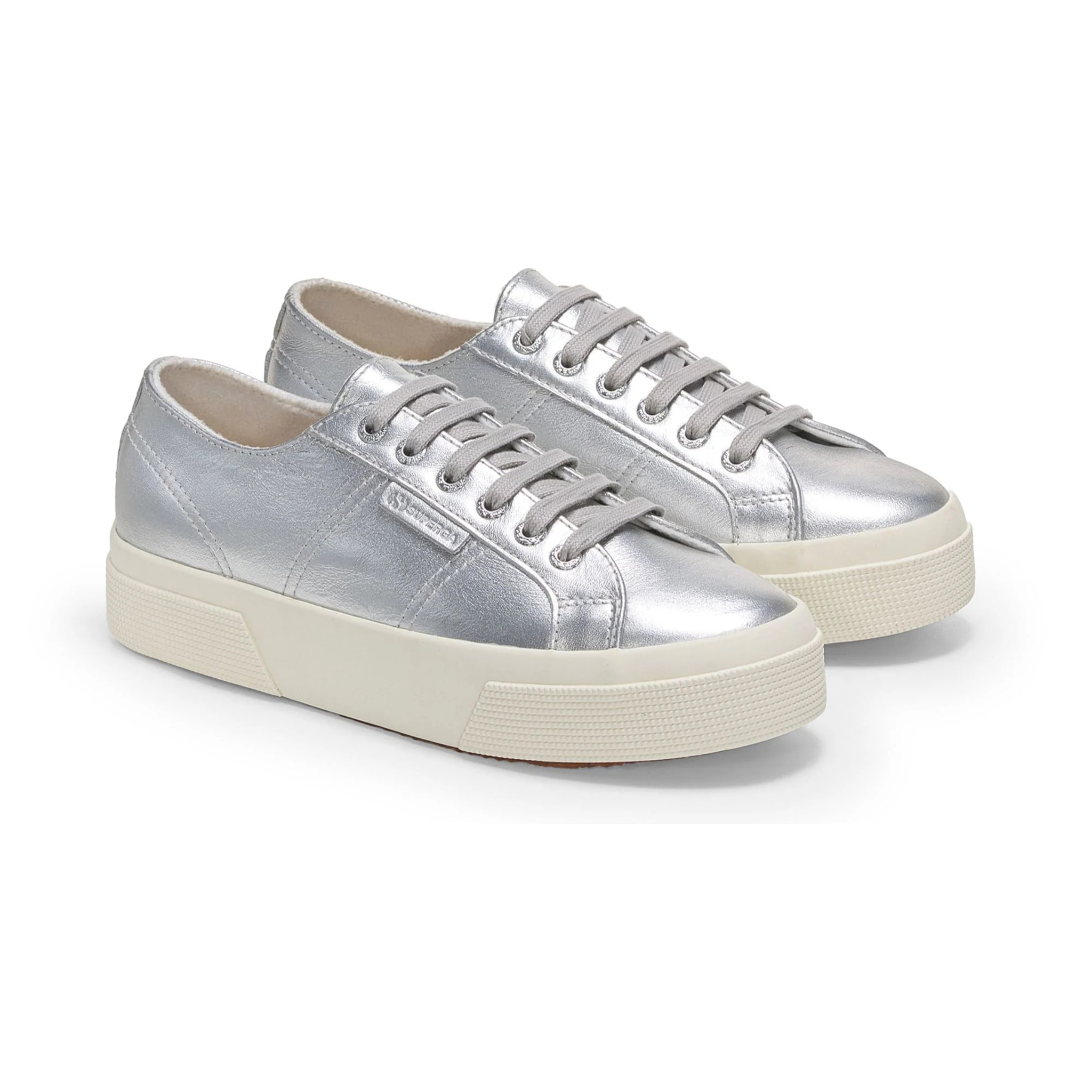 Scarpe da donna Superga Grigio 2740 Platform Pearl Leather