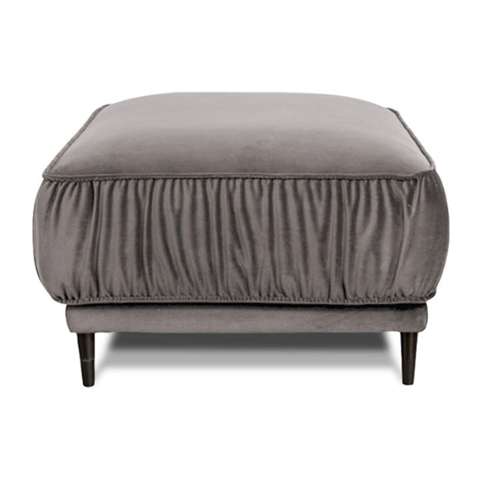 Pouf taille S Fiorenzo Velours Gris clair