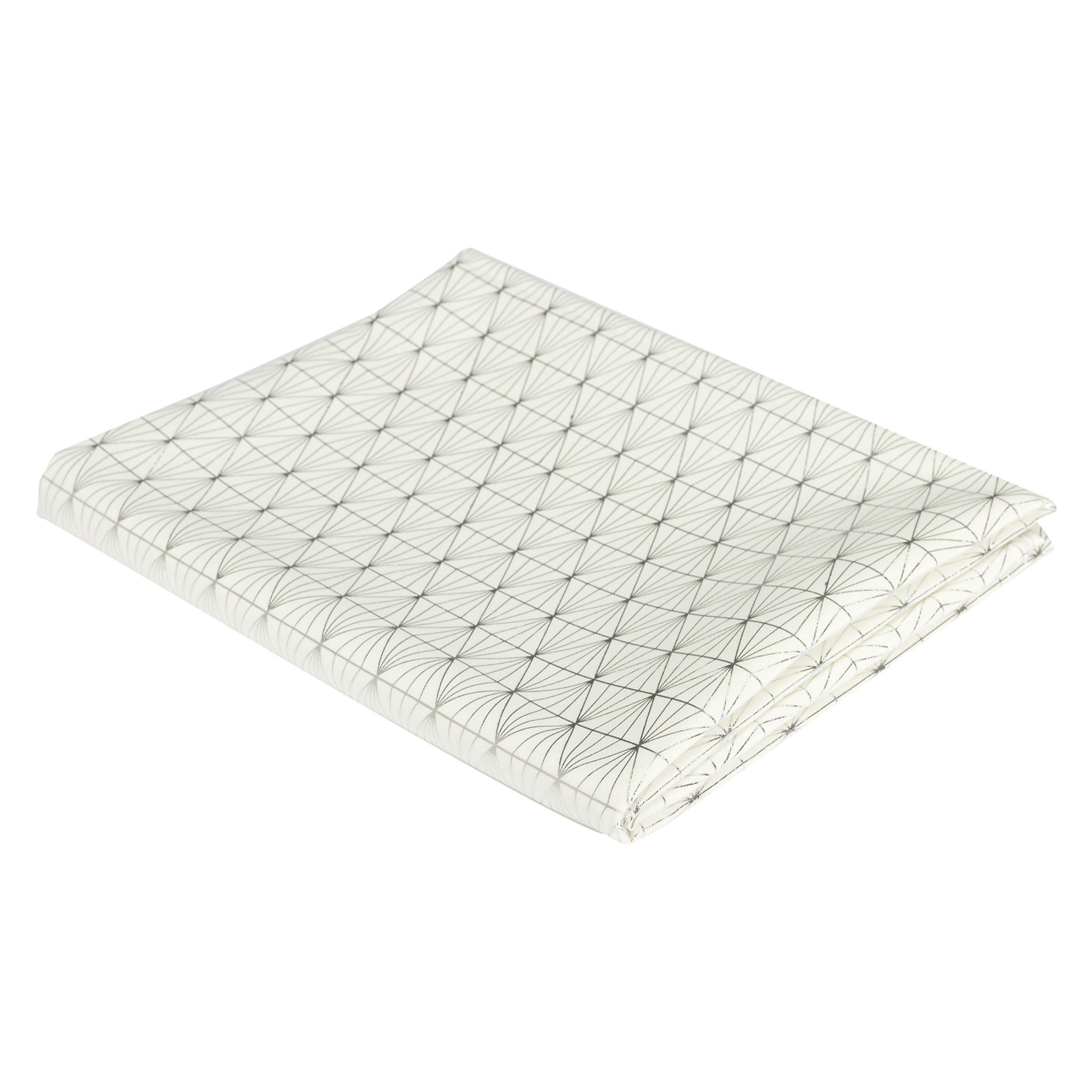 Nappe Motif Geometrique Argente 140x250cm