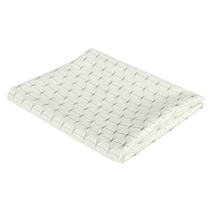 Nappe Motif Geometrique Argente 140x250cm