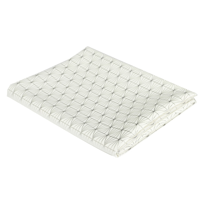 Nappe Motif Geometrique Argente 140x250cm