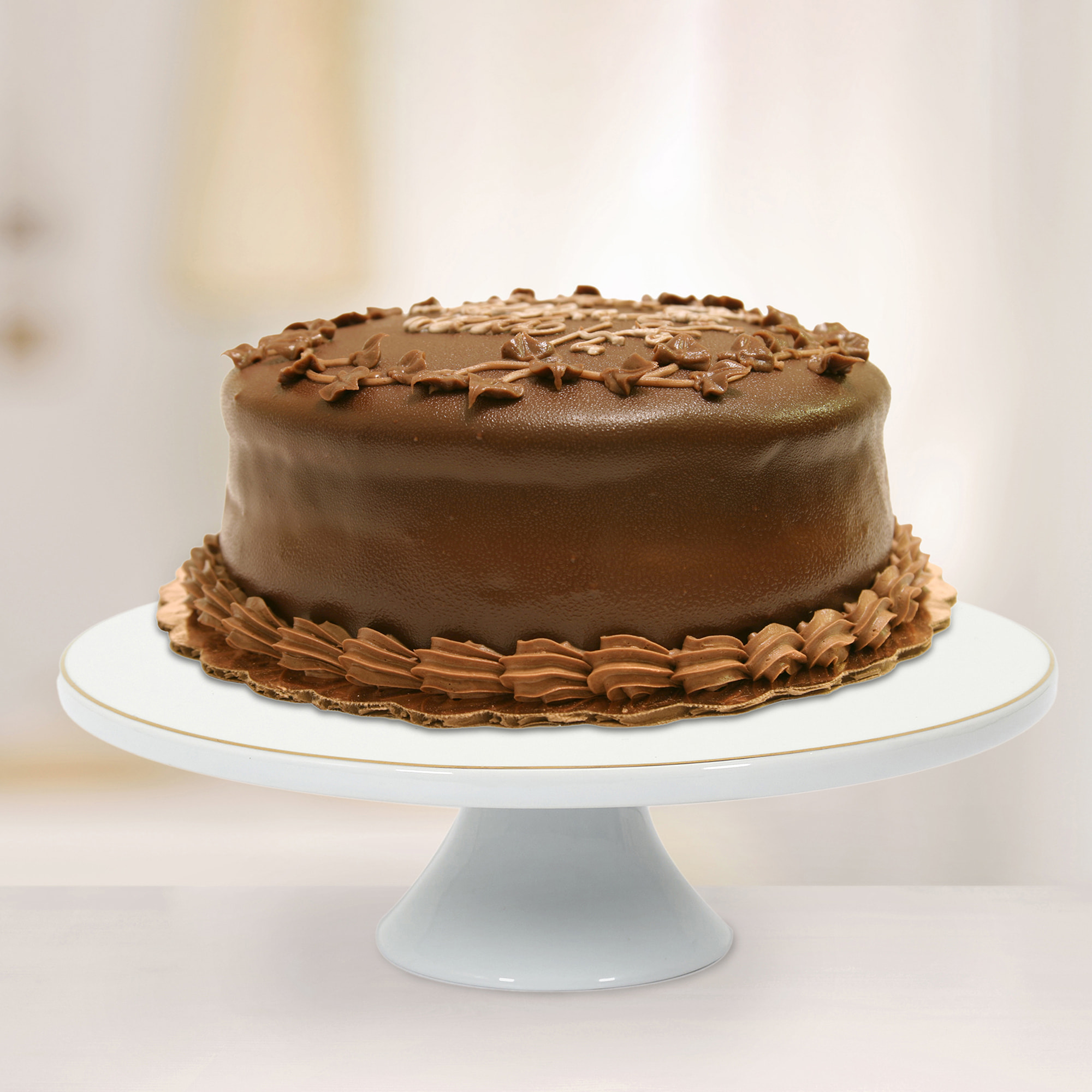 Support A Gateau Porcelaine Lisere Dore