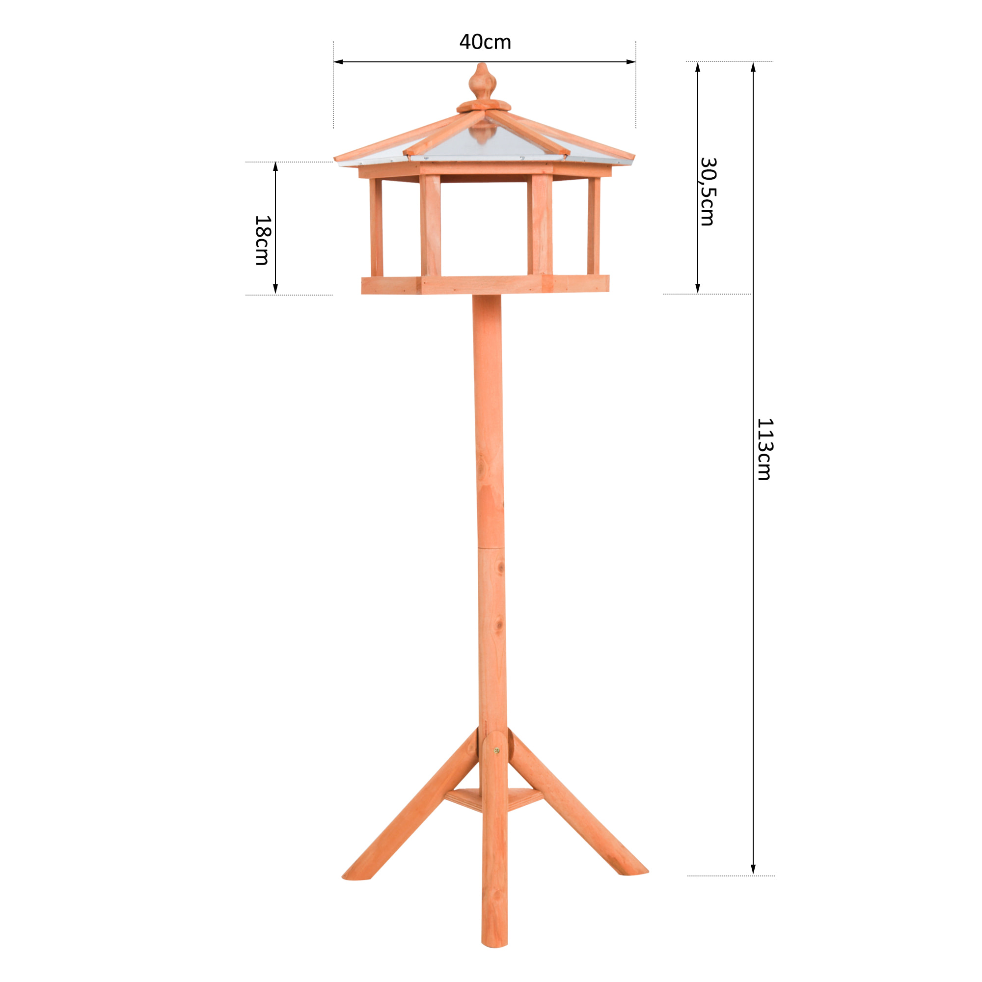 Mangeoire sur pied nichoir a plateau station a oiseau bois pour exterieur 113 cm