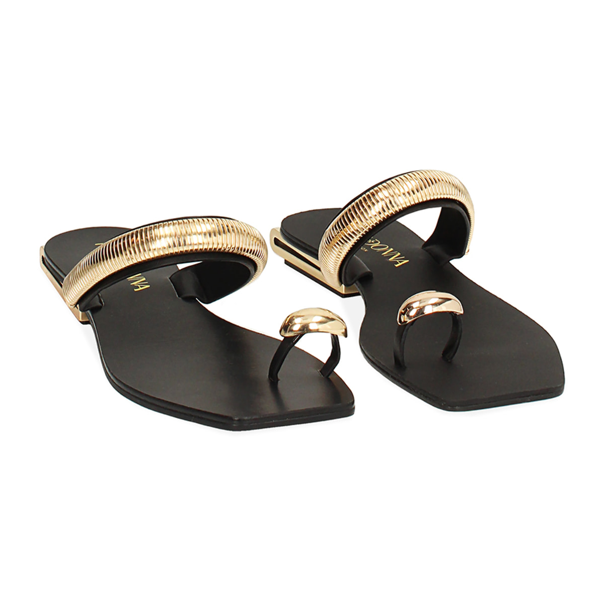 Sandalias planas mujer negras