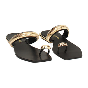 Sandalias planas mujer negras