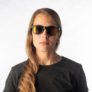 Gafas de sol OCEAN BEACH WAYFARER - Negro mate con iridio naranja