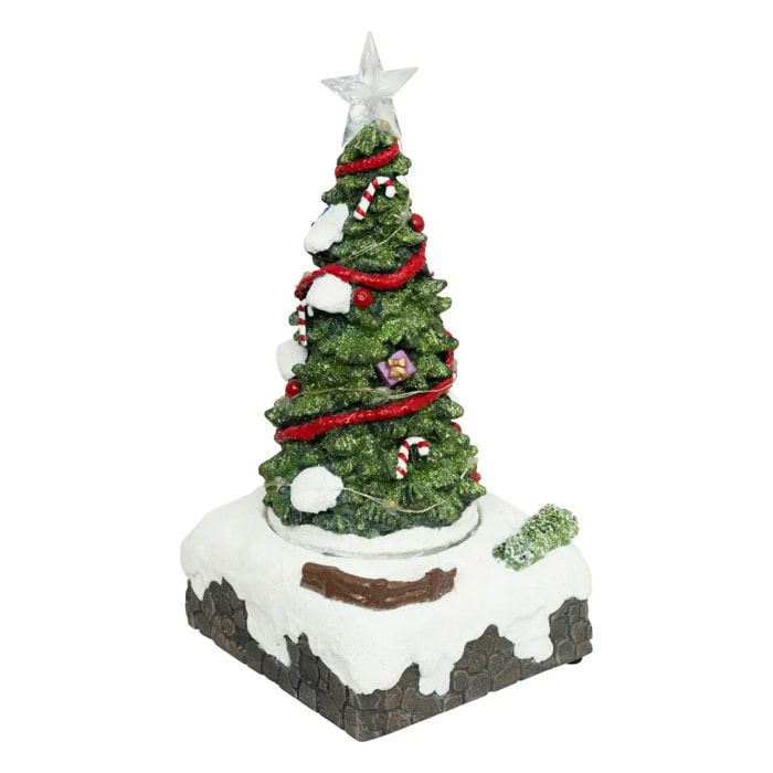 Village lumineux sapin 13 LED multicolore musical