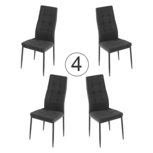 Sedie di tessuto Milano: set da 4 sedie design nere