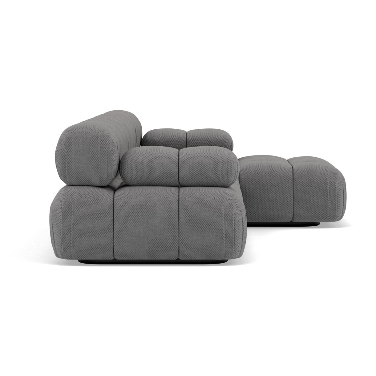 Ruby - canapé modulable d'angle droit 4 places en velours texturé - Gris