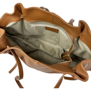 Borsa a Mano Shopper in Vera Pelle Dollaro Made in Italy