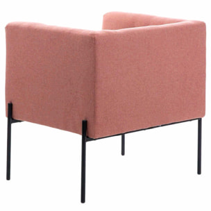 Sillon Textil Rosa C/patas Metal Negro 70x65x75 Cm