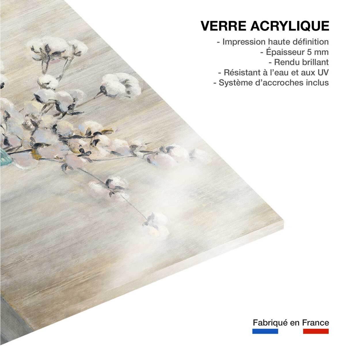 Tableau Bouquet et fleurs de coton Tableau plexiglas