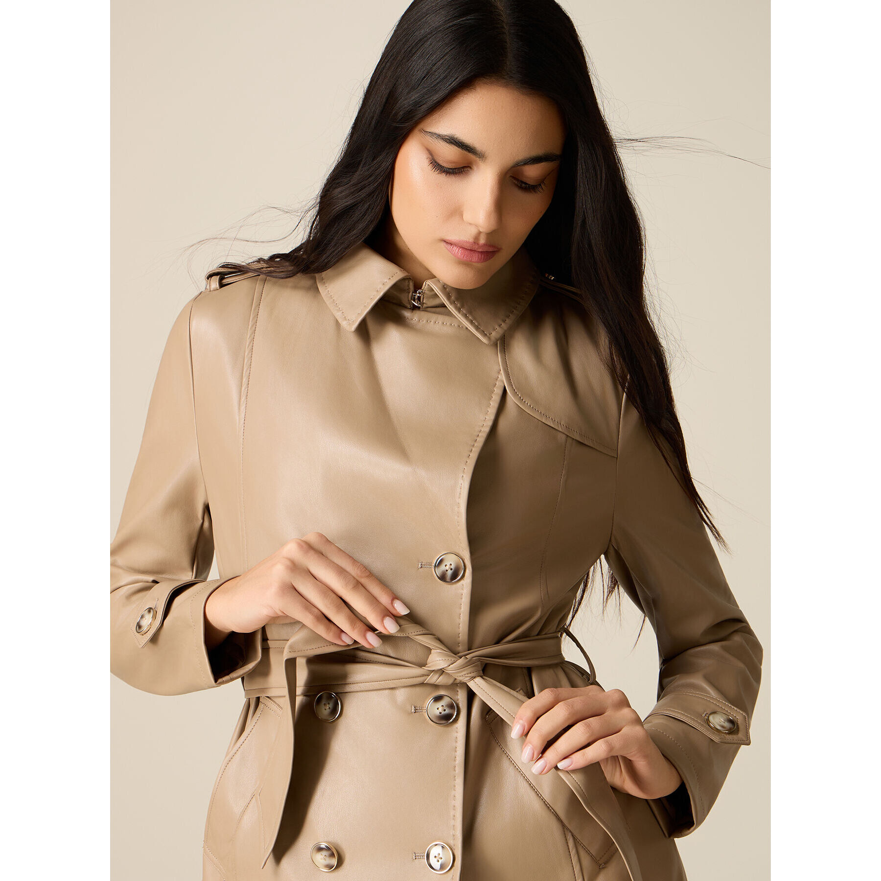 Oltre - Trench corto doppiopetto - Beige