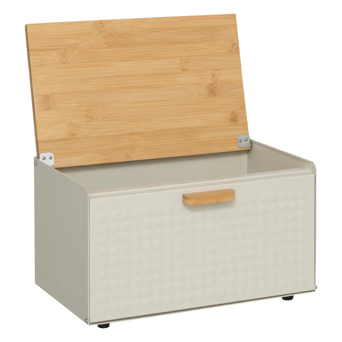 Boîte à pain "Sensia" en métal et bambou noir 35,5cm