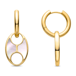 Pendientes de Madreperla Blanca acabados en oro amarillo de 18K