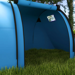 Tienda de Campaña Familiar para 3 Personas Tienda Camping Plegable Ligera con Puertas Ventallas Gancho Bolsa de Transporte Impermeable 3000 mm para Playa Senderismo 470x220x150cm Azul Celeste