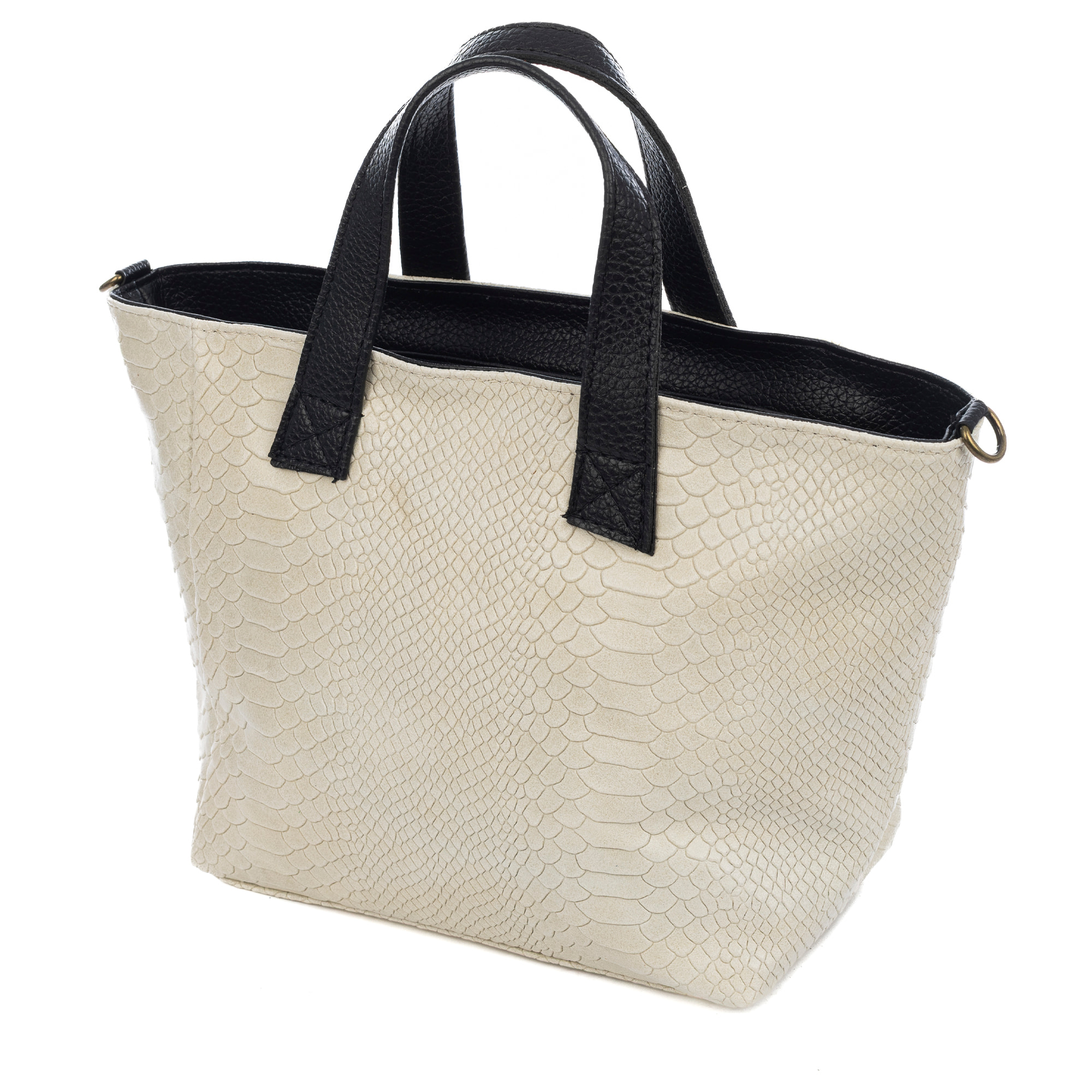 Cassandra Bolso tote Mujer. Piel auténtica Gamuza Grabado Serpiente