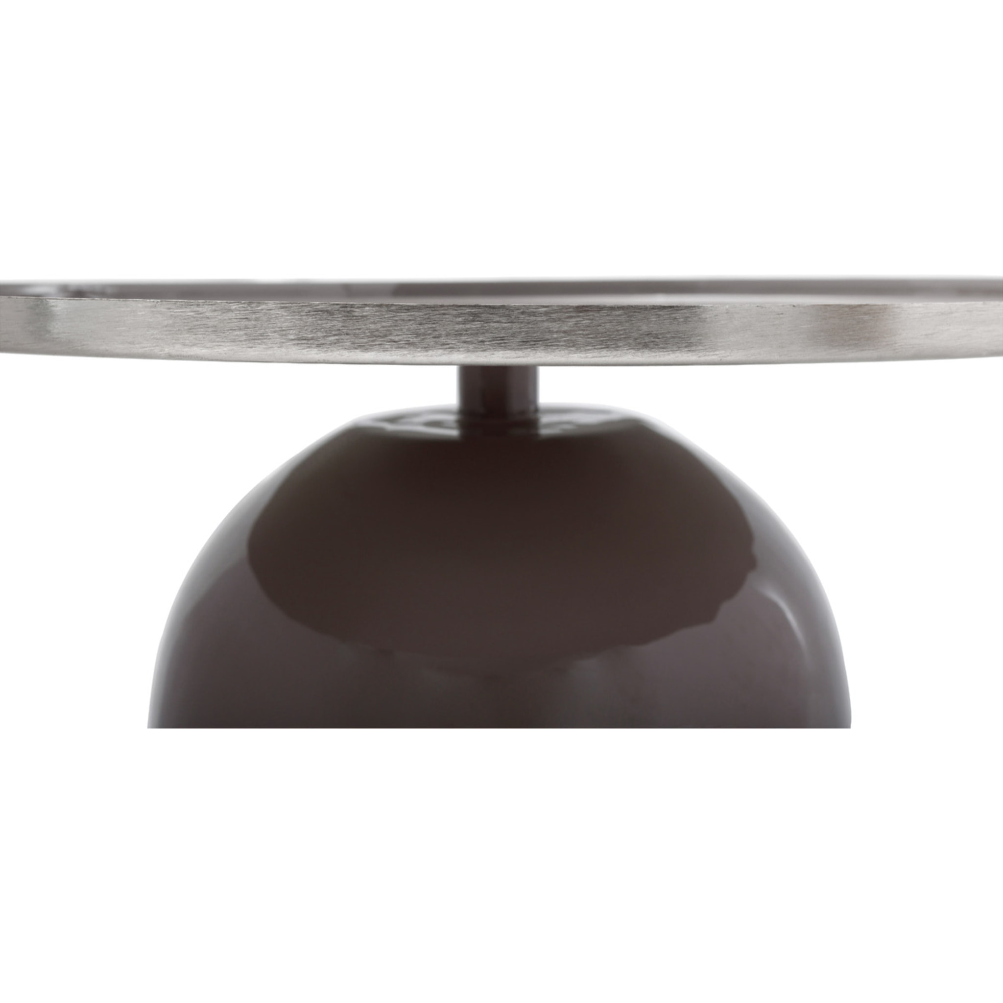 Tavolino da caffè Art Deco 525 in ferro grigio e argento