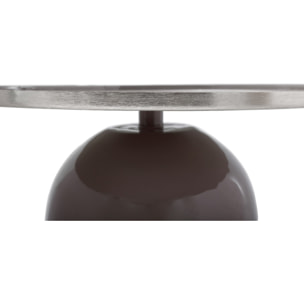 Tavolino da caffè Art Deco 525 in ferro grigio e argento