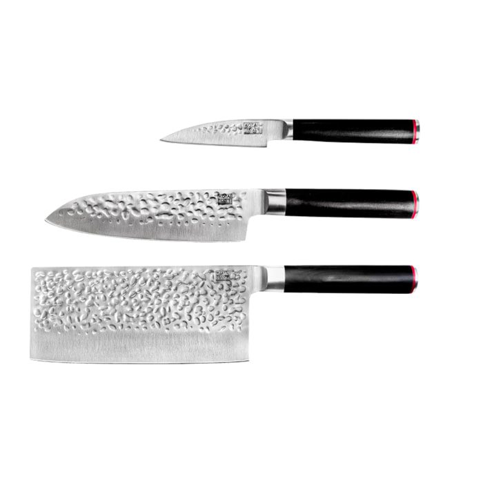 Set asiatici di coltelli (3 coltelli) - Collezione Pakka