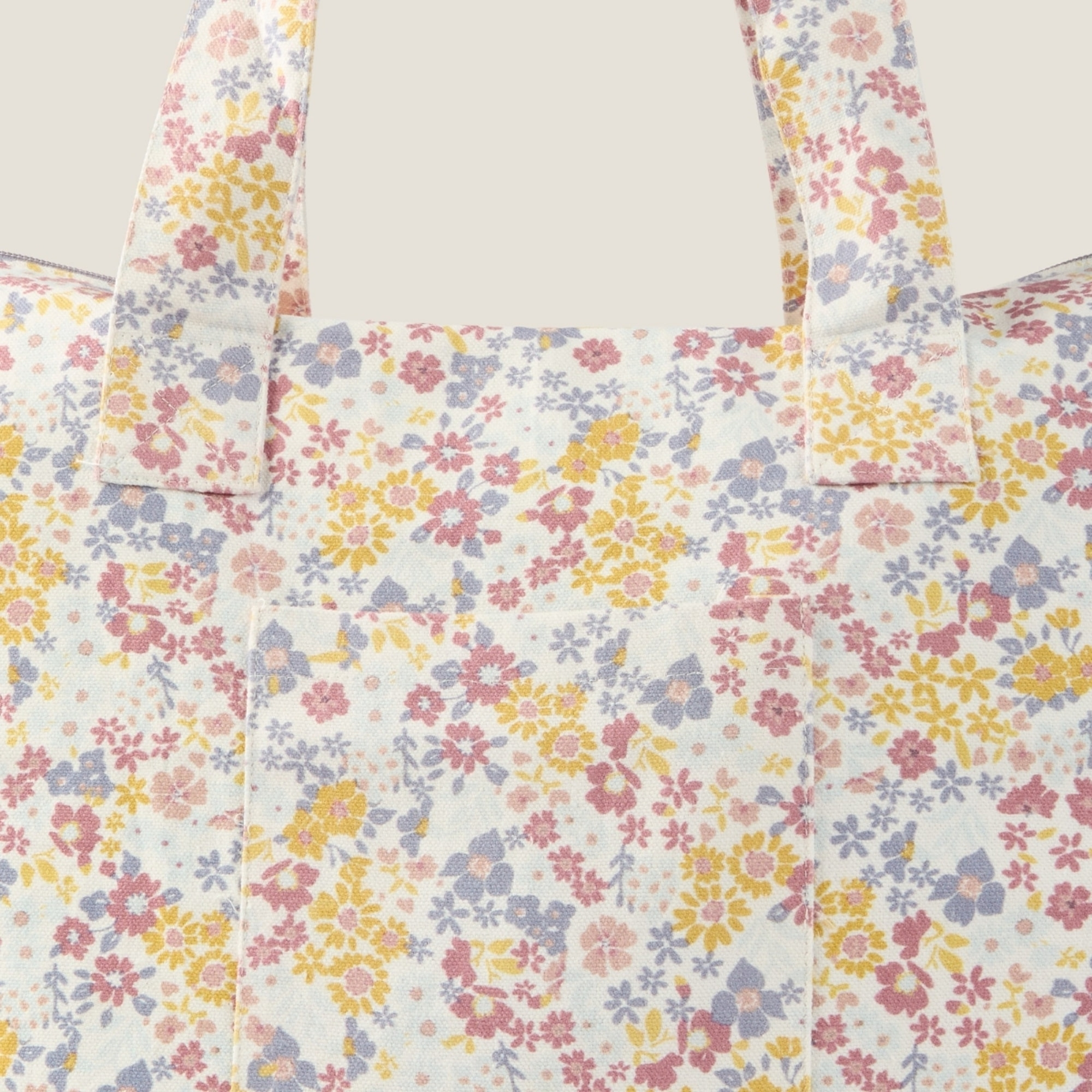 Bolso de playa algodón flores Champri color lila