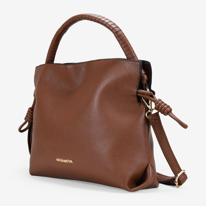 Bolso de mano cuero con logo