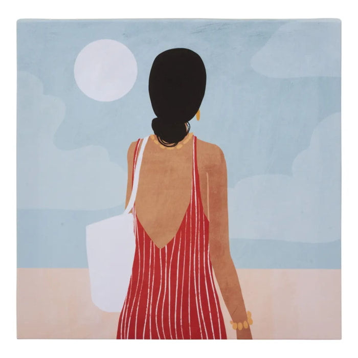 Toile imprimée Frany 28x28cm bleu