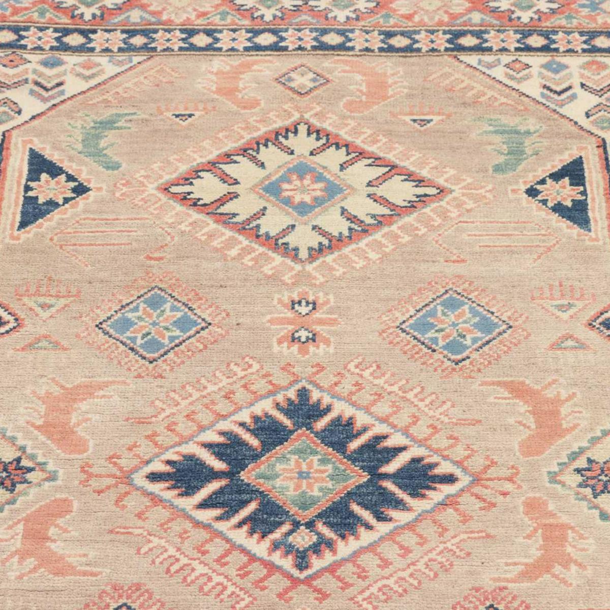 Tapis salon géométrique, noué main en laine, INEK