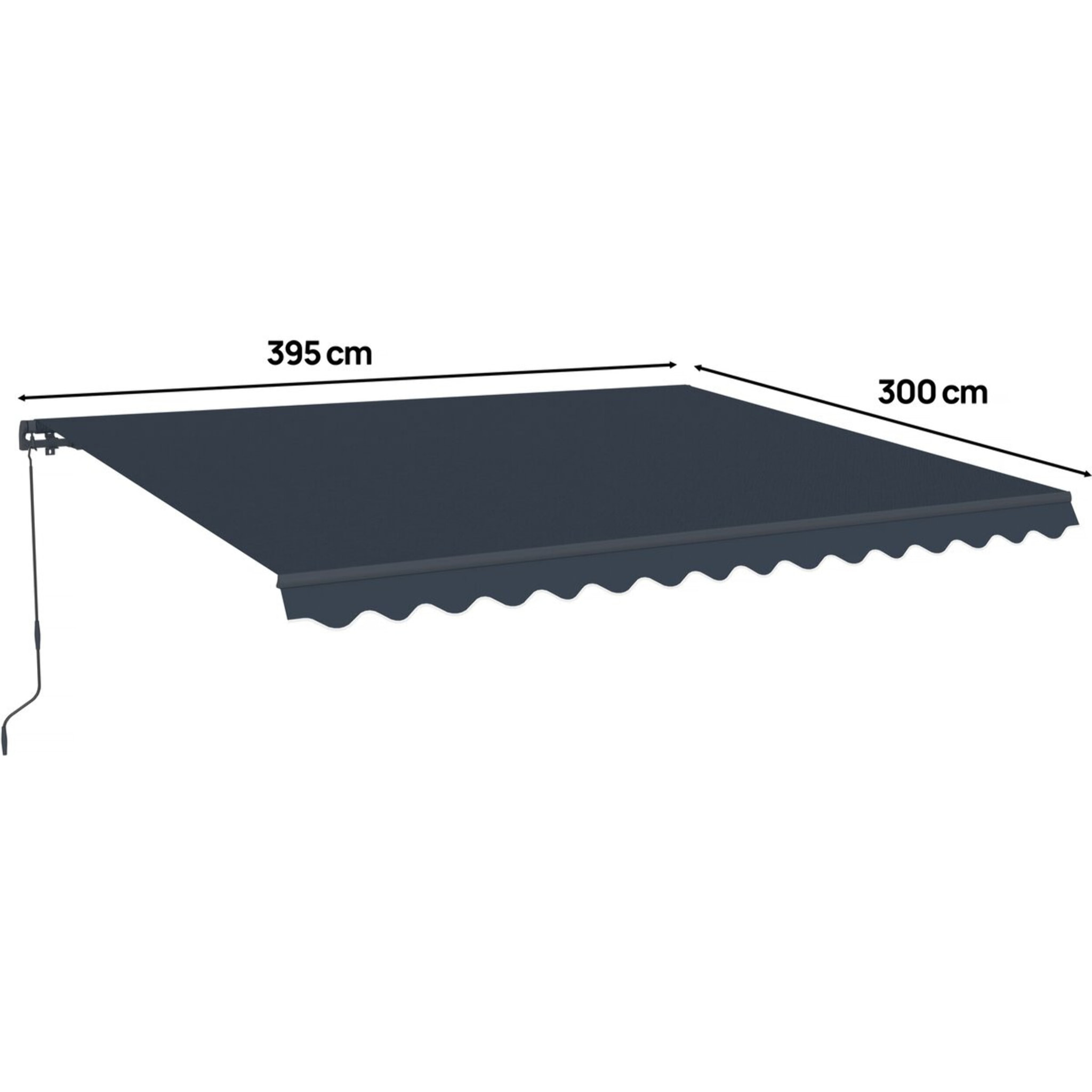 Store banne en aluminium "Ombra 4" - 395 x 300 cm - Gris