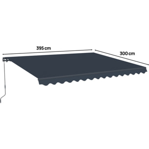 Store banne en aluminium "Ombra 4" - 395 x 300 cm - Gris