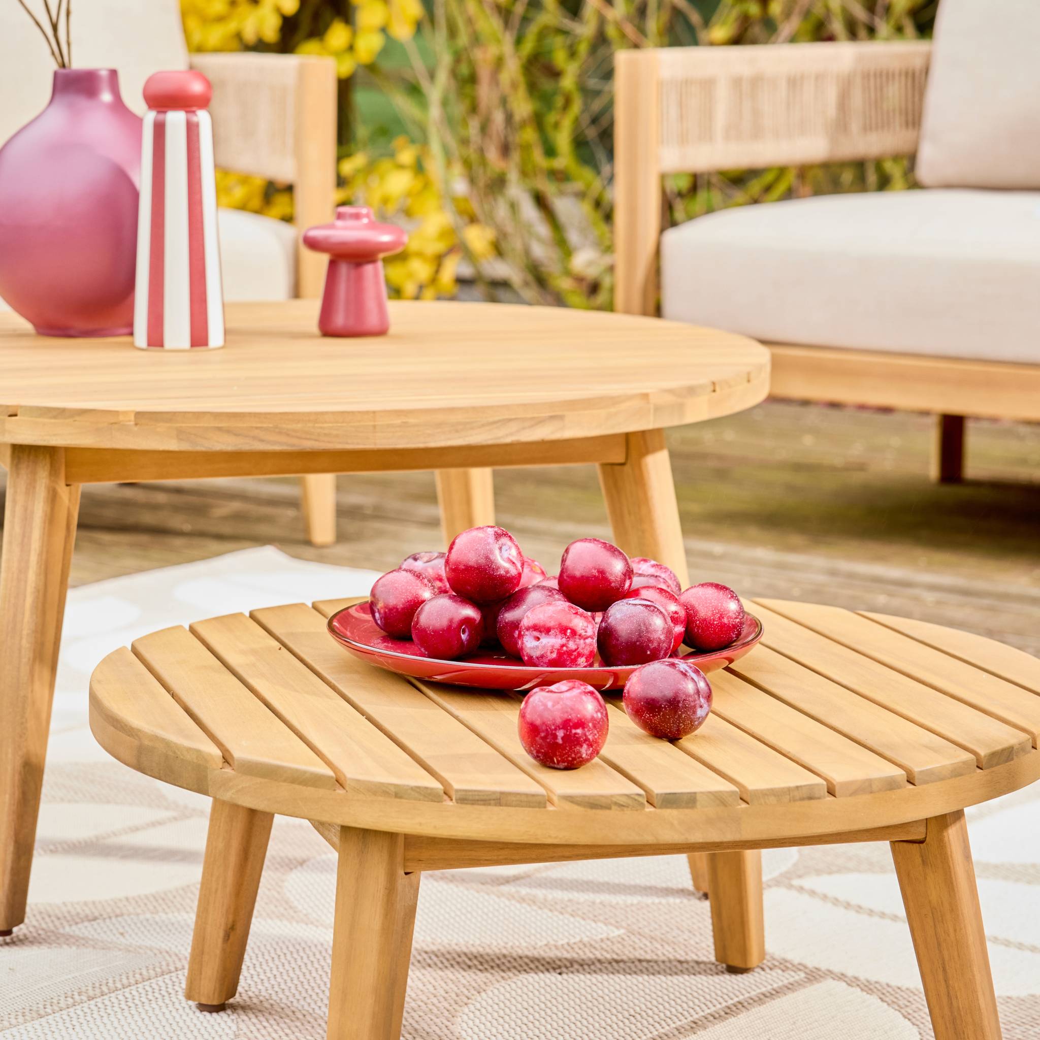 Salon de jardin bois d'acacia et cordes 4 places SAMOS