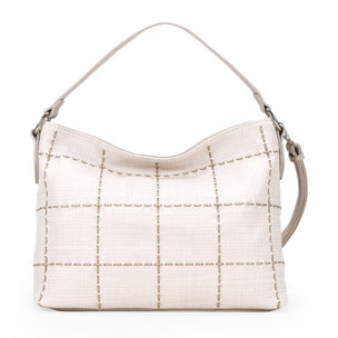 Bolso de hombro piedra con cremallera