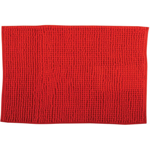 Alfombra de baño MSV ''Chenille'' de microfibra en color rojo 60 x 90 cm