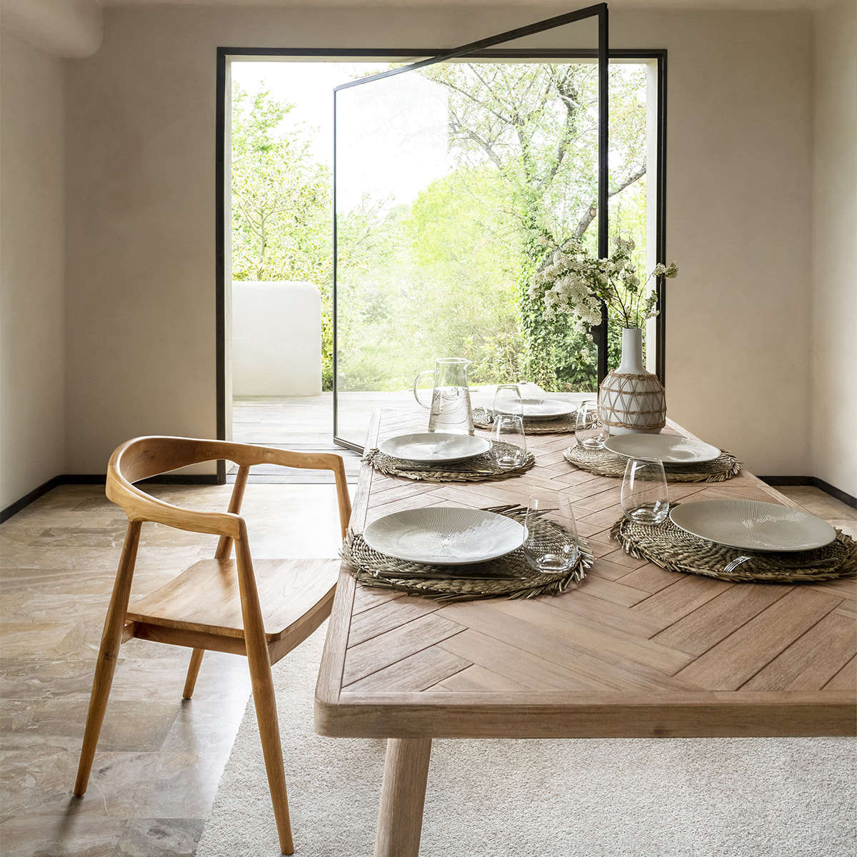 Table à manger extensible "Aeris" - bois d'acacia