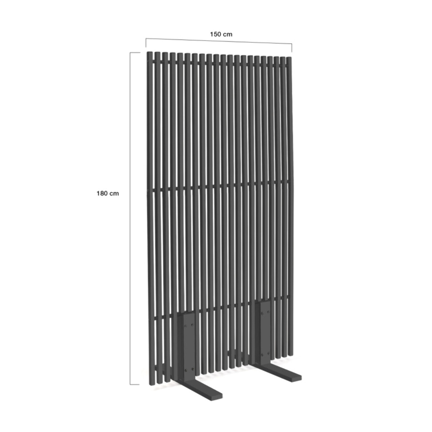 Paravent extérieur ajouré en métal gris anthracite 150x80cm