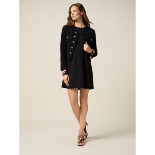 Oltre - Vestido regular en tejido fluido - Negro