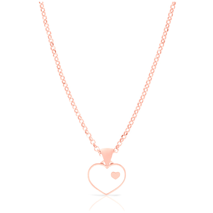 Cadena de Plata de Ley 925 con colgante en forma de corazón