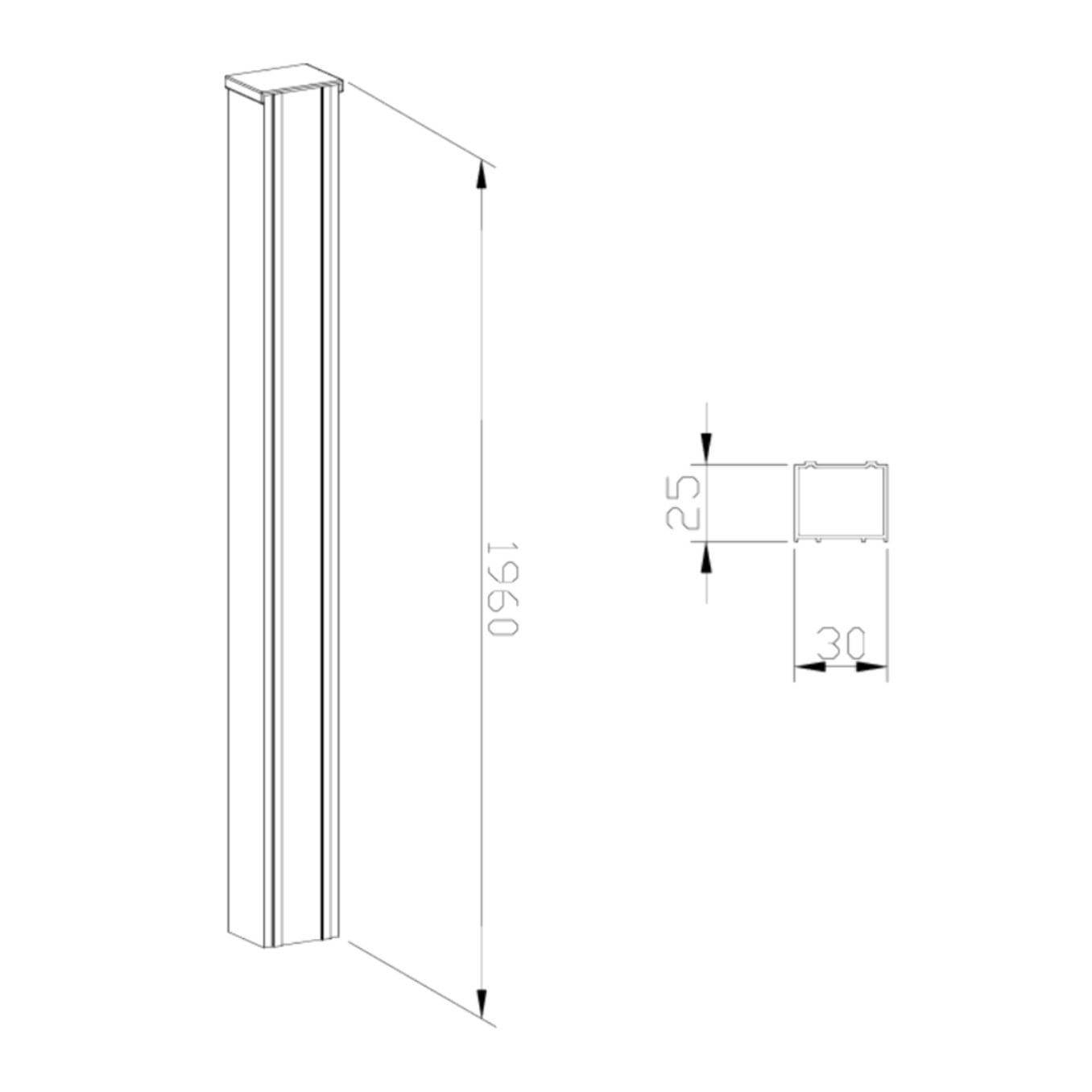 SK profilé d'extension pour porte de douche, hauteur 196 cm, chrome brillant (NDROZPSATSK)
