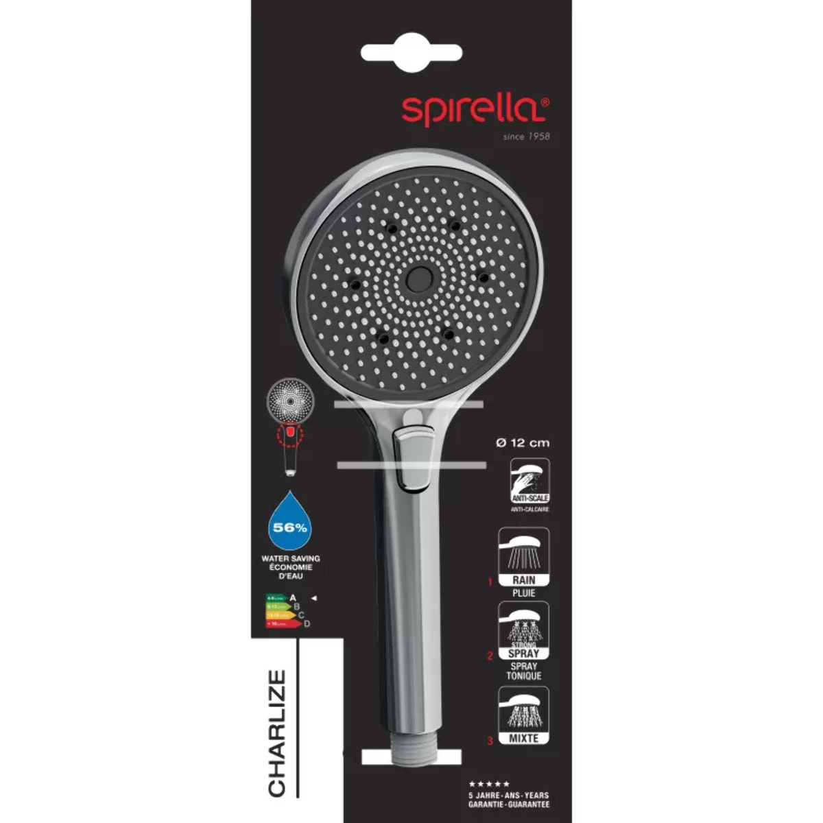 Pommeau de douche en ABS Charlize Spirella