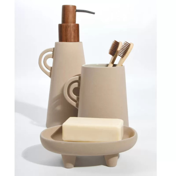 Distributeur de savon ORGANIC Cappuccino Spirella en Grés