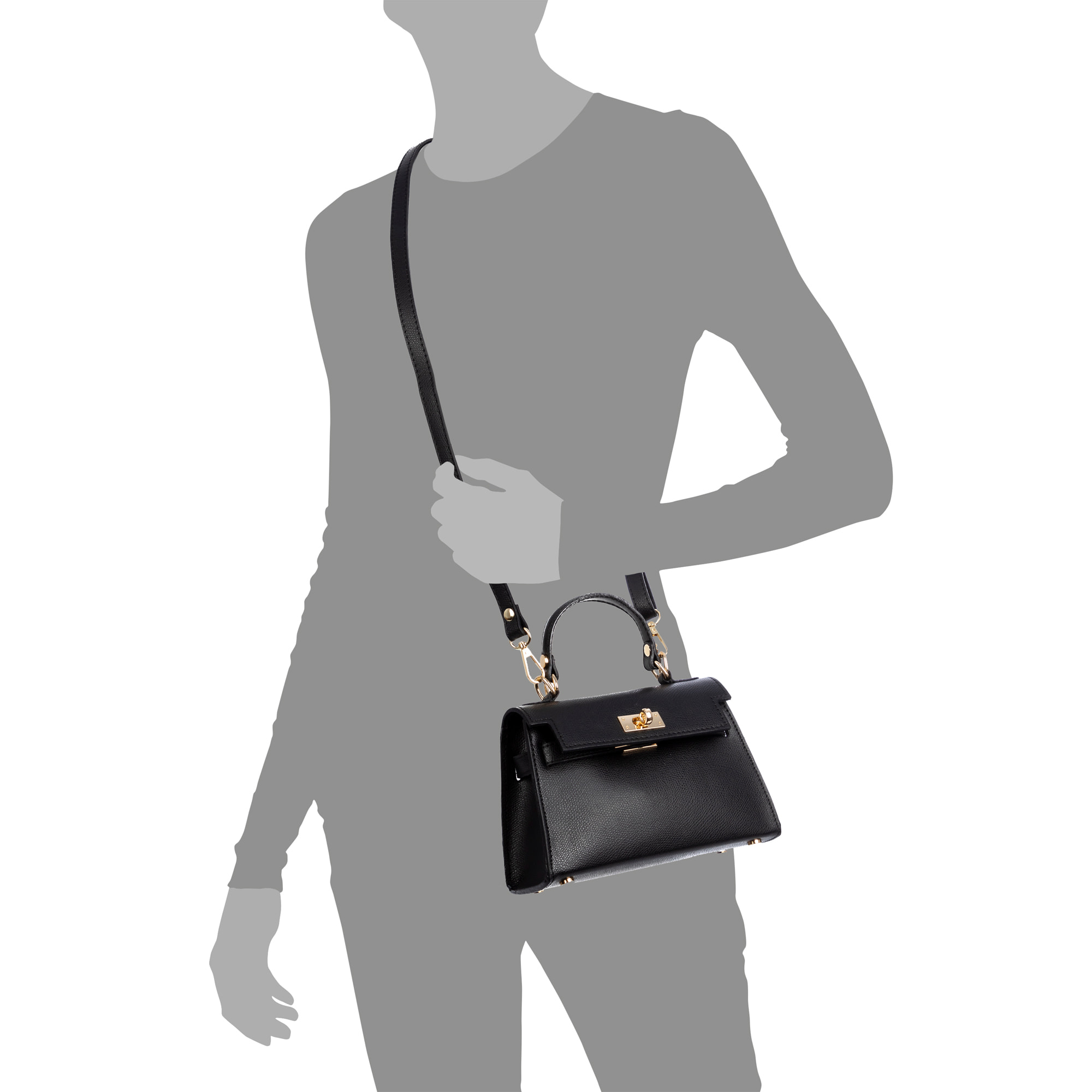 Asciano borsa a mano in pelle autentica Palmellato con chiusura design esclusivo e tracolla