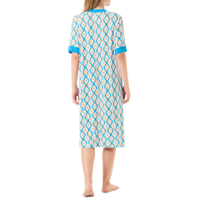 Vestido Viscosa Sin Cuello