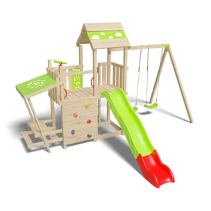 Aire de jeux bois 2,20 m ZESTY XPRESSION - 12 enfants