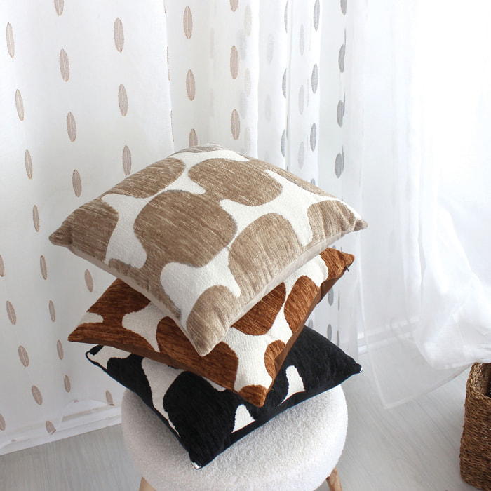 Coussin décoratif déhoussable jacquard motif moderne - Beige