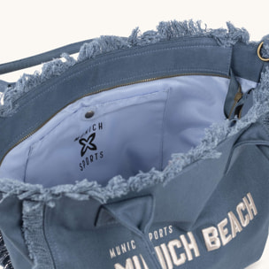 Bolso Shopper Denim de Algodón Reciclado con Flecos SCUBA DENIM SHOPPER
