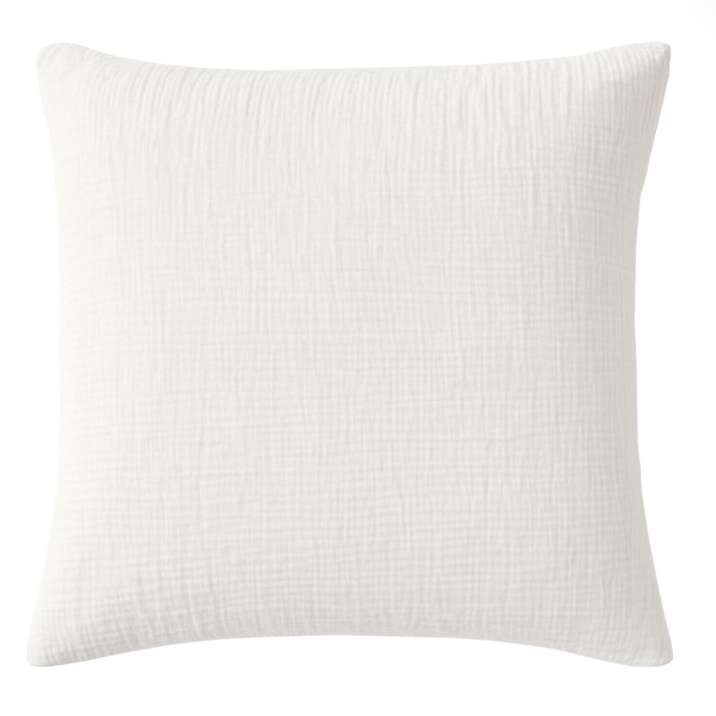 Paire de taies d'oreiller gaze de coton lavé blanc pur