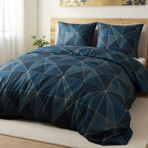 Parure housse de couette 100% microfibre motif géométrique - kael
