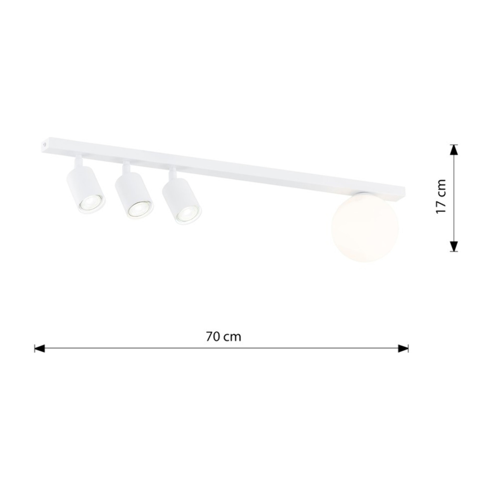 Faretto da soffitto Baster in acciaio bianco opaco